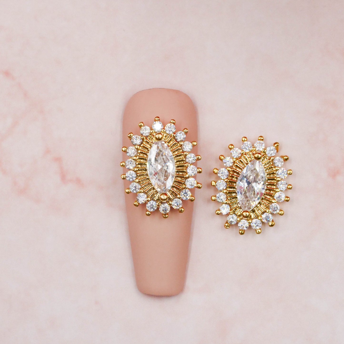 Oval Diamond Points Charm #109