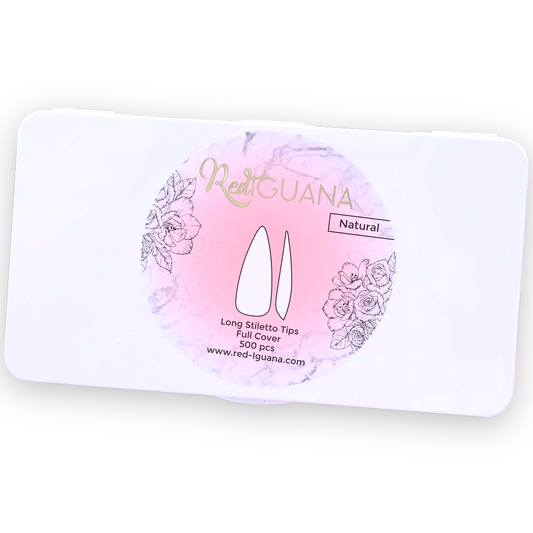 Soft Gel Long Stiletto Tips / Full Cover Clear