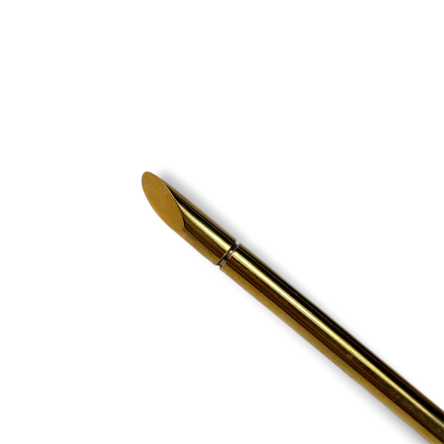 Luxury gold dual-ended makeup applicator with a smooth tip for precision blending and application.