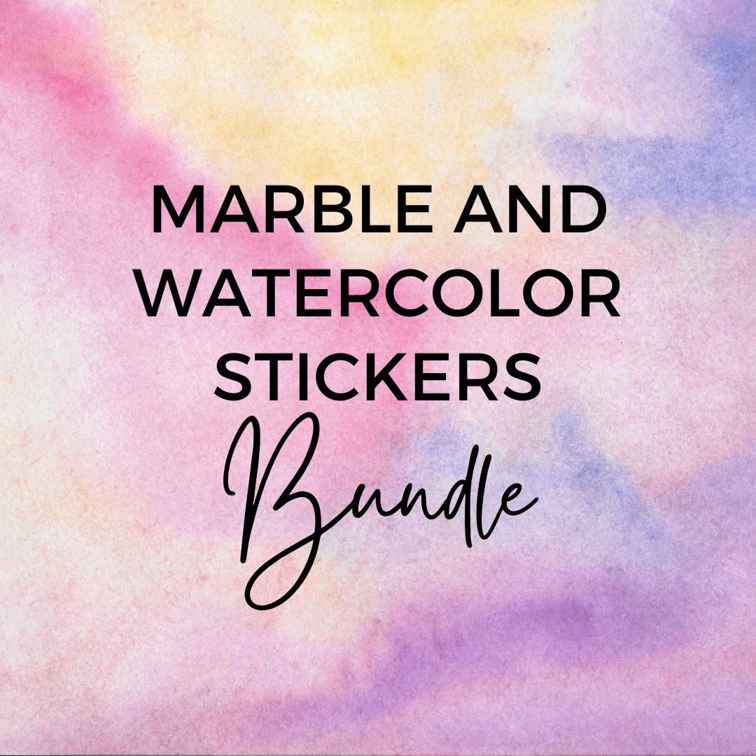 Marble and Watercolor Stickers Bundle
